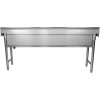 Smal køkkenvask rustfrit stål 1 stor skål kant 1800x450x800mm Runde ben | Adexa YDPS18038