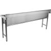 Smal køkkenvask rustfrit stål 1 stor skål kant 1800x450x800mm Runde ben | Adexa YDPS18038