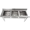 Vask i rustfrit stål 1570x600x900mm 3 stativer Kant | Adexa YDRST345A