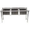 Vask i rustfrit stål 1570x600x900mm 3 stativer Kant | Adexa YDRST345A