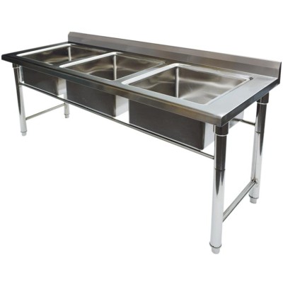 Vask i rustfrit stål 1570x600x900mm 3 stativer Kant | Adexa YDRST345A