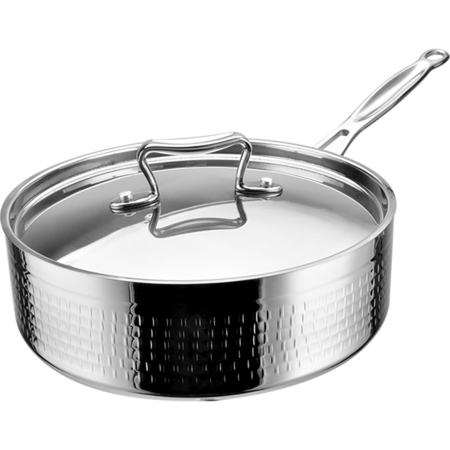 Hamrad 3-lags gryde 260x85mm 4,5 liter Sølv | Adexa C0311029S