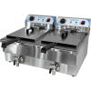 Professionel Friture 2 x 16 Liter 3+3 kW Bordmodel med Aftapningshane | Adexa IEF162V