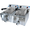Professionel Friture 2 x 16 Liter 3+3 kW Bordmodel med Aftapningshane | Adexa IEF162V