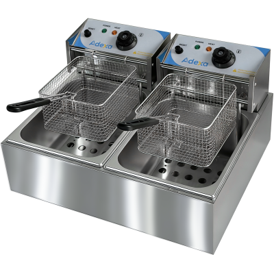 Professionel Friture 2 x 6 Liter 5 kW Bordmodel | Adexa IEF82