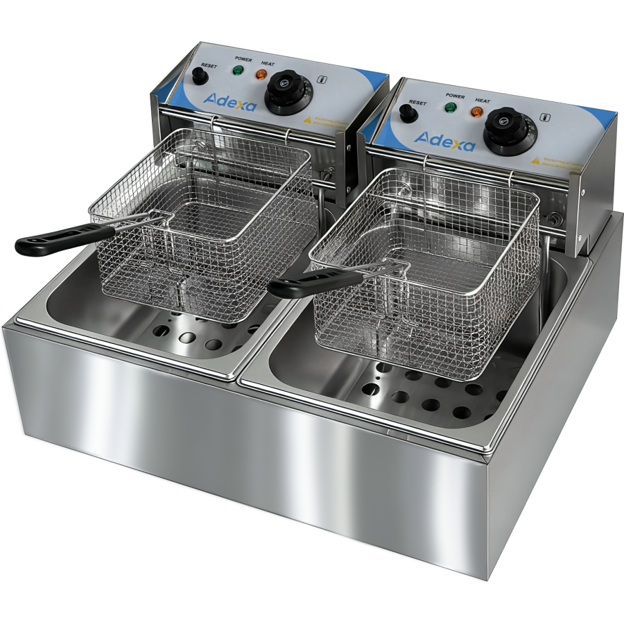 Professionel Friture 2 x 6 Liter 5 kW Bordmodel | Adexa IEF82