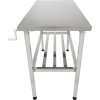 Højdejusterbart arbejdsbord i rustfrit stål 1200 x 600 x 700–1000 mm med understøtteben og hylde | Adexa MCEWA60120