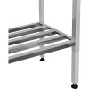 Højdejusterbart arbejdsbord i rustfrit stål 1200 x 600 x 700–1000 mm med understøtteben og hylde | Adexa MCEWA60120