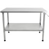 Højdejusterbart arbejdsbord i rustfrit stål 1200 x 600 x 700–1000 mm med hylde nedenunder | Adexa MCEWB60120