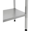 Højdejusterbart arbejdsbord i rustfrit stål 1200 x 600 x 700–1000 mm med hylde nedenunder | Adexa MCEWB60120