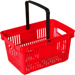 Indkøbskurv i plast 27 liter 480x325x250mm Rød | Adexa PH001R