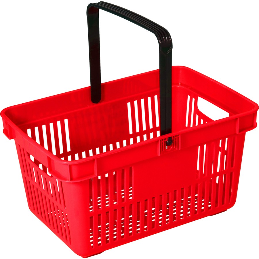 Indkøbskurv i plast 27 liter 480x325x250mm Rød | Adexa PH001R