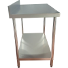 Arbejdsbord i rustfrit stål Underhylde Bagkant Runde ben 600x700x900mm | Adexa QNH1150