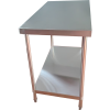 Arbejdsbord i rustfrit stål Underhylde Runde ben 600x600x900mm | Adexa QNH1102