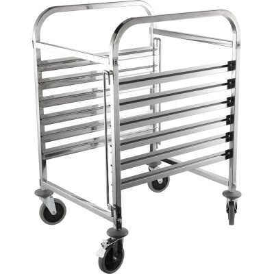 Kantinevogn 6xGN2/1 kantiner/bakker Rustfrit stål 590x670x970mm Akselafstand 80mm | Adexa RT2106