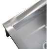 Lav håndvask/moppevask med moppeholder i rustfrit stål 1 stor vask Stænkplade 1500x600x660mm Firkantede ben | Adexa SMSJYLR15060