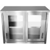 Vægskab med glasskydedøre i rustfrit stål 1000x400x800mm | Adexa SWCGDHH100402