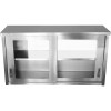Vægskab med glasskydedøre i rustfrit stål 1400x400x800mm | Adexa SWCGDHH140402
