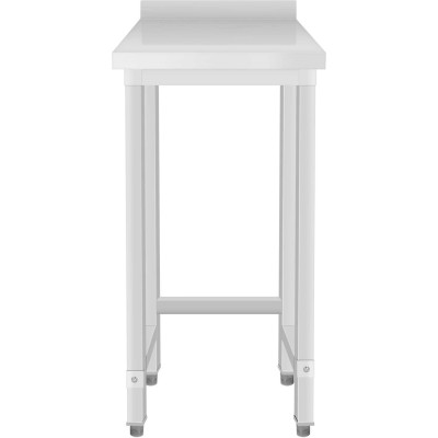 Arbejdsbord i rustfrit stål Uden underhylde Med bagkant 400x600x900mm | Adexa SWTB6040B