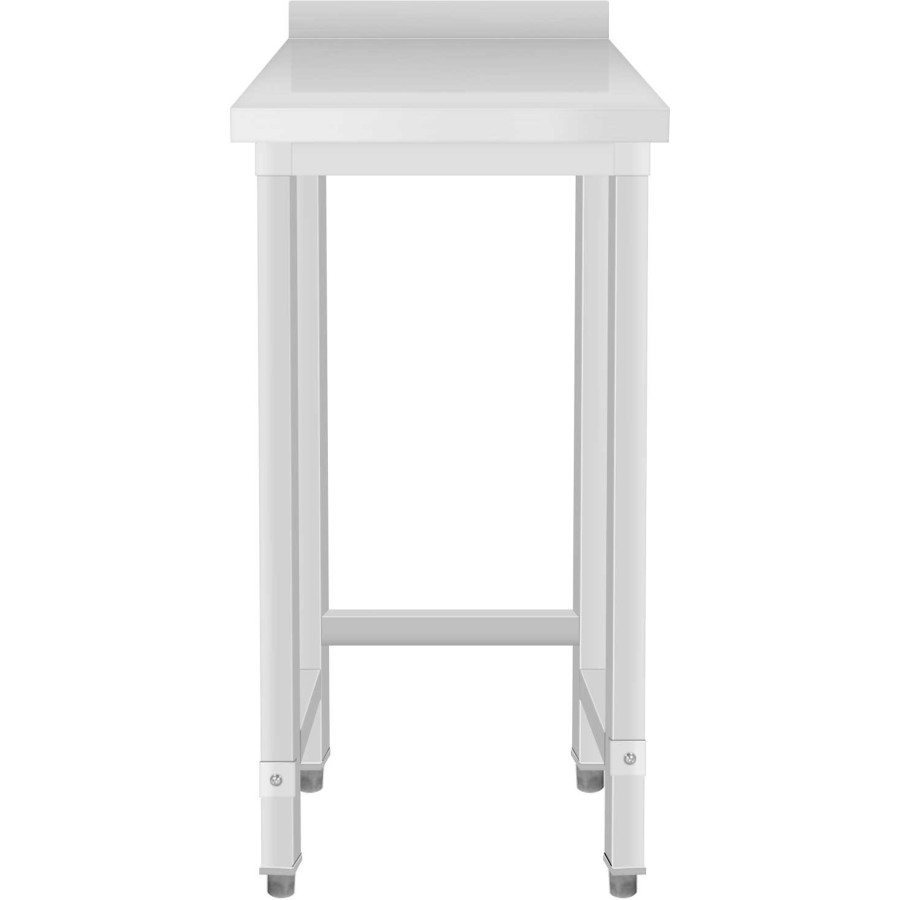 Arbejdsbord i rustfrit stål Uden underhylde Med bagkant 400x600x900mm | Adexa SWTB6040B