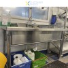 Køkkenvask Rustfrit stål 1 stor skål Kant 1500x700x900mm Runde ben | Adexa PSR15070
