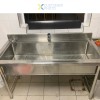 Køkkenvask Rustfrit stål 1 stor skål Kant 1500x700x900mm Runde ben | Adexa PSR15070
