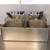 Professionel elektrisk friture 12 + 12 litres 3kW | Adexa WH162A